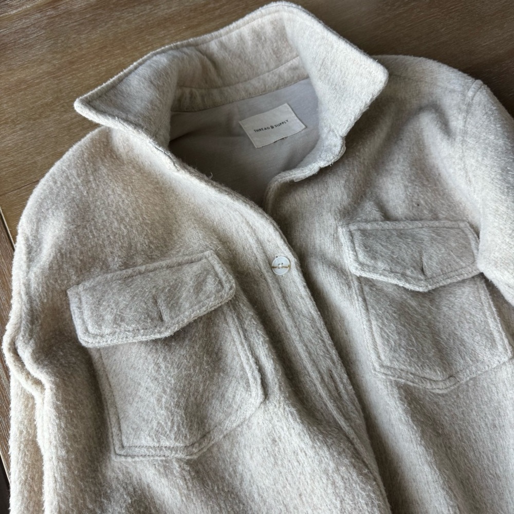 Cream Wool Blend Jacket